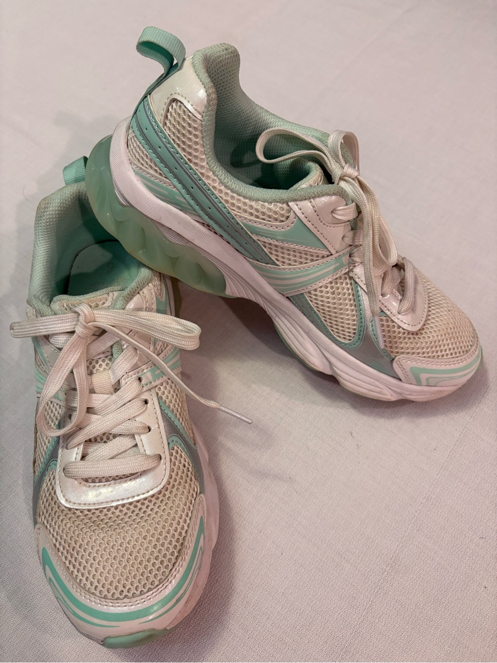 Avia Women's Mint and White Mesh Sneakers